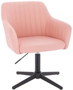 HC190CROSS Scaun Roz din Piele Ecologica cu Bază Neagră