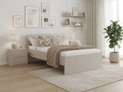 Pat ELISA 90 x 200 cm, casmir bej Saltele: Cu saltele Coco Maxi 20 cm, Somiera pat: Fara somiera