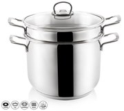 Oală de paste Orion Anett, 3 piese, din inox, 6 l