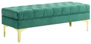 HOMCOM Bancă cu Husă Capitonată din Catifea cu Picioare Metalice pentru Hol, Coridor și Living, 118x45x42 cm, Verde | Aosom Romania