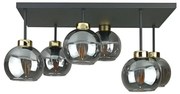 Lustră aplicată NESSA 6xE27/60W/230V negru/auriu/negru fumuriu