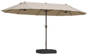 Outsunny Umbrele de Gradina Dubla 460x270cm cu Manivela si Baza Transversala | Aosom Romania