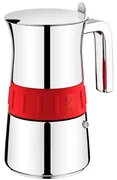 Espressor aragaz BRA Elegance Red, inox, 6 portii