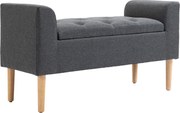 HOMCOM Banc de depozitare capitonat cu brațe, pentru dormitor, hol, sufragerie, suport 130 kg, 116 x 44 x 58, gri închis | Aosom Romania