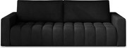 Canapea neagră extensibilă/cu spațiu de depozitare cu tapițerie din catifea 247 cm Lazaro – ELTAP