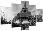 Tablou - Turnul Eiffel, alb-negru (150x105 cm)