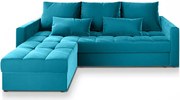 Caanapea coltar extensibil ZENOVA 220 x 140 cm, reversibila - albastru