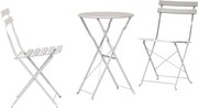 vidaXL Set Bistro Pliabil 3 pcs Bej Oțel