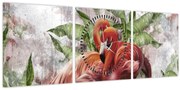 Tablou - Flamingo (cu ceas) (90x30 cm)