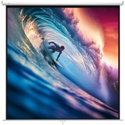 HOMCOM Ecran de Proiecție 120 Inch Format 1:1, Ecran Rulabil cu Unghi de 160° și Montare pe Tavan sau Perete, 223x8x223 cm, Alb | Aosom Romania