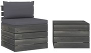 vidaXL Set mobilier grădină din paleți cu perne, 2 piese, lemn de pin