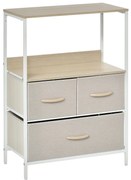 HOMCOM Comodă mobilier de depozitare cu 3 sertare material textil, raft și blat superior, 58L x 29l x 81,5H cm | Aosom Romania