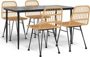 vidaXL Set mobilier de grădină, 5 piese, poliratan