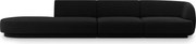 Canapea 4 locuri cotiera stanga, Miley, Micadoni Home, BL, 325x85x74 cm, catifea, negru