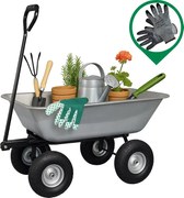 Cărucior de grădină 3 în 1 cu basculantă, capacitate de încărcare până la 250 kg, oțel galvanizat