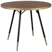 Masă de dining rotundă cu blat cu aspect de lemn de nuc ø 91 cm Denise – White Label