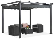 Pergolă retractabilă independentă Tenerife 3 x 3m gri Garden Point