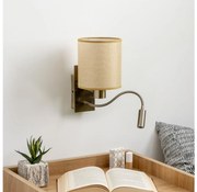 Lampă LED de perete Brilagi NUBILA 1xE27/25W/230V + LED/3W alamă/maro deschis