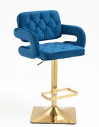 HR8403KW Scaun Catifea Bleumarin cu Bază Aurie