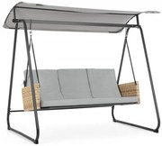 Balansoar cu 3 locuri, cu perne, gri deschis, Easy, Yes