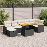 vidaXL Set mobilier de grădină cu perne, 5 piese, negru, poliratan