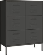 vidaXL Dulap cu sertare, antracit, 80x35x101,5 cm, oțel