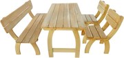 vidaXL Set mobilier de exterior, 4 piese, lemn de pin tratat