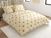 Lenjerie de pat din bumbac CROWN LOVE FOR bej Dimensiune lenjerie de pat: 70 x 90 cm | 140 x 200 cm