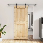 vidaXL Ușă glisantă cu set de feronerie 85x210 cm, lemn masiv de pin