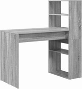 vidaXL Birou cu raft Gri Sonoma 113 x 54 x 120 cm Lemn compozit