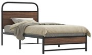 vidaXL Cadru pat fără saltea stejar maro, 90x190 cm, lemn prelucrat
