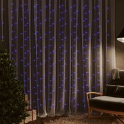 vidaXL Instalație lumini tip perdea 300 LED albastru 3x3 m 8 funcții