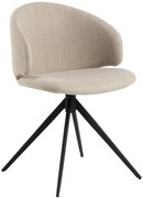 MAZZONI EXPORT NELA Bej (material Basel 24)/picioare negre - SCAUN MODERN ÎMPLĂTIT ROTATIV TAPIȚAT PENTRU SALON/LIVING/BIROU BOHO