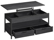 Masă de cafea NYRO cu blat ridicabil, neagră