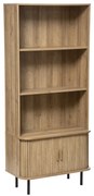 Bibliotecă COLVA, efect lemn de stejar, 80 x 39,8 x 179,6 cm