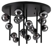 Ideal Lux - Lustră LED pe tijă PERLAGE 18xG9/3W/230V Ø 70 cm negru/fumuriu