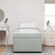 vidaXL Cadru de pat cu saltea Gri deschis 100 x 200 cm Catifea