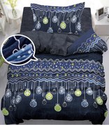 Lenjerie cocolino COLORFUL CHRISTMAS albastru inchis Dimensiune lenjerie de pat: 70 x 90 cm | 140 x 200 cm