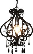 vidaXL Candelabru cu mărgele, negru, rotund, E14