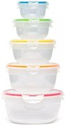 LOCKnLOCK Set de recipiente pentru alimente Lockrotunde, 5 buc.