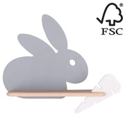 Aplică LED cu raft pentru copii RABBIT LED/4W/230V gri/albă/lemn