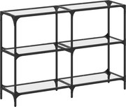 vidaXL Măsuță de cafea blat din sticlă transparentă 118,5x30x81cm oțel