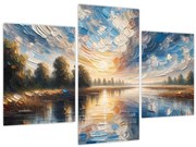 Tablou - Pictură cu soarele deasupra apei (90x60 cm)