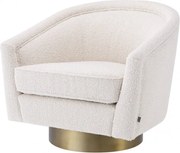Fotoliu rotativ design lux Catene auriu finisaj mat/ crem 113943 HZ