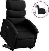 vidaXL Fotoliu rabatabil electric cu ridicare, negru, piele ecologică