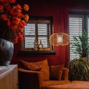 Lampă suspendată de design aurie cu negru 50 cm - Marnie