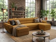 Coltar extensibil in forma de U TAVERO 321x140 cm, mustar