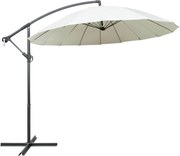 vidaXL Umbrelă de soare suspendată, alb, 3 m, stâlp de aluminiu