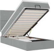 vidaXL Cadru de pat otoman cu saltea țesătură gri deschis 80x200cm