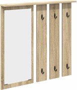 vidaXL Răcător de paltoane montat pe perete cu raft Stejar sonoma